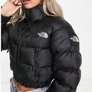 north face cropped coat